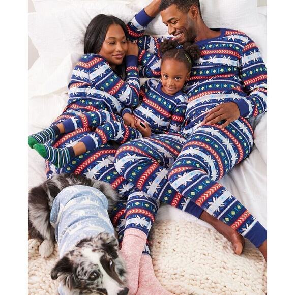 Hanna Andersson Kids Unisex Holiday Print Long John Pajama Set Multi Size 14 - Picture 1 of 8